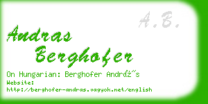 andras berghofer business card